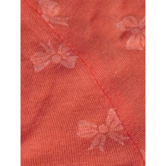 Charlotte Russe Coral Pink Bow Print Mini Dress Small S V-Neck Short Sleeve... - Picture 9 of 11